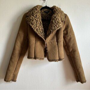 Express Brown Faux Fur Short Jacket